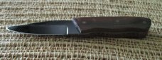 Jay Bigler fixed-blade knife, blued blade, wood handle