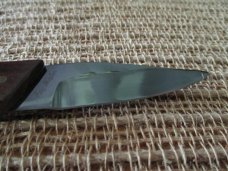 Jay Bigler fixed-blade knife, blued blade, wood handle