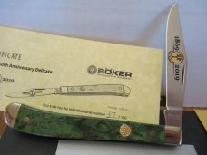 Boker Green Curly Birch 1 of 150 made for the 150 Year of Boker Serial # 037 Single Blade Trapper 