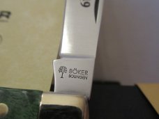 Boker Green Curly Birch 1 of 150 made for the 150 Year of Boker Serial # 037 Single Blade Trapper 