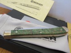 Boker Green Curly Birch 1 of 150 made for the 150 Year of Boker Serial # 037 Single Blade Trapper 