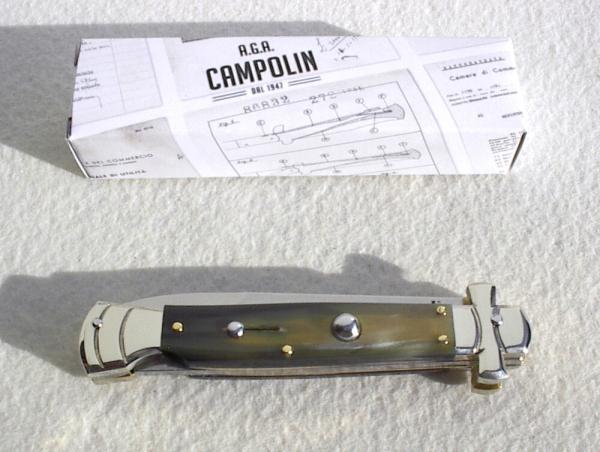NEW A.G.A. CAMPOLIN 9" AUTOMATIC MALTESE BRAZILIAN HORN MODIFIED BAYONET BLADE SOLID N/S BOLSTERS NEW A.G.A. CAMPOLIN 9" AUTOMATIC MALTESE BRAZILIAN HORN MODIFIED BAYONET BLADE SOLID N/S BOLSTERS
