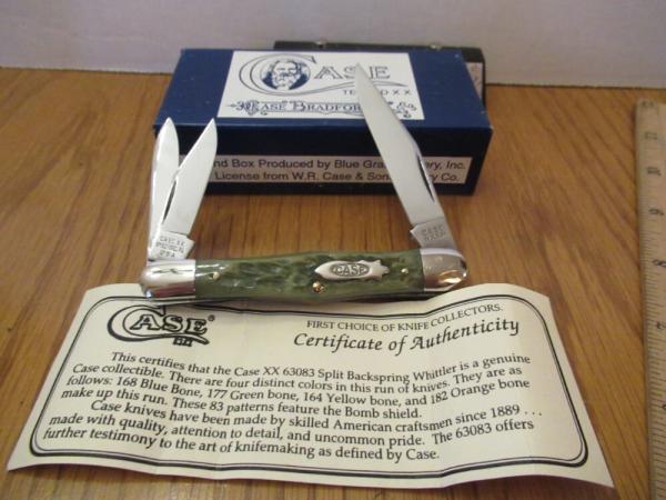 Case Classic 1994 Split Back Green Bone Whittler Pattern # 63083 Serial # 018 of 177 Made Case Classic 1994 Split Back Green Bone Whittler Pattern # 63083 Serial # 018 of 177 Made