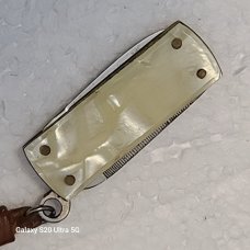 RARE VINTAGE! ITALY TINY KNIFE 1.5" CRACKED ICE SCALES 1" BLADE 1" NAIL BLADE