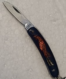RARE! VINTAGE TWO TINY KNIFEs/A 1.5" ACRYLIC HANDLES/A  1" HALF STOP BLADES