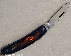 RARE! VINTAGE TWO TINY KNIFEs/A 1.5" ACRYLIC HANDLES/A  1" HALF STOP BLADES
