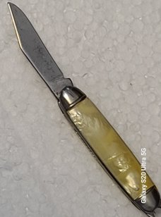 RARE! VINTAGE USA TINY KNIFE TIN CAP KEY RING FOB POCKET KNIFE