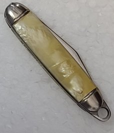RARE! VINTAGE USA TINY KNIFE TIN CAP KEY RING FOB POCKET KNIFE