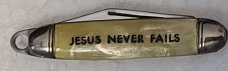 RARE! VINTAGE USA TINY KNIFE TIN CAP KEY RING FOB POCKET KNIFE
