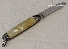 RARE! VINTAGE USA TINY KNIFE TIN CAP KEY RING FOB POCKET KNIFE
