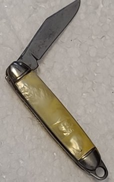 RARE! VINTAGE USA TINY KNIFE TIN CAP KEY RING FOB POCKET KNIFE
