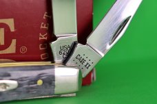 Case XX™ Pocket Worn Crandall Jigged Gray Bone Mini trapper Carbon Steel  6207CS