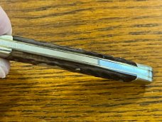 Fight'n Rooster Frank Buster Premium Stock Single-Blade Trapper Knife w/Dark Picbone Scales Germany 