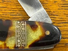 Fight'n Rooster Frank Buster2-Blade Pen Knife w/Tortoise Schell Scales Germany