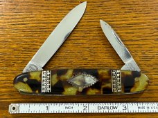 Fight'n Rooster Frank Buster2-Blade Pen Knife w/Tortoise Schell Scales Germany