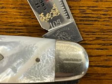 Fight'n Rooster Ltd Ed 1989 International Cutlery Club Cigar Knife w/MOP Scales