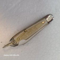 RARE! VINTAGE 1920's TINY JACK KNIFE/A 2" CRACKED ICE HANDLE/A  1.5" & 1" BLADEs