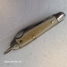 RARE! VINTAGE 1920's TINY JACK KNIFE/A 2" CRACKED ICE HANDLE/A  1.5" & 1" BLADEs