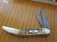 Case XX 2008 Damascus Stag Tiny Toothpick 2 Blade Pattern # 520096DAM