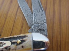 Case XX 2008 Damascus Stag Tiny Toothpick 2 Blade Pattern # 520096DAM