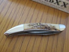 Case XX 2008 Damascus Stag Tiny Toothpick 2 Blade Pattern # 520096DAM