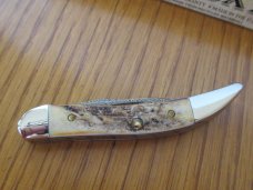 Case XX 2008 Damascus Stag Tiny Toothpick 2 Blade Pattern # 520096DAM