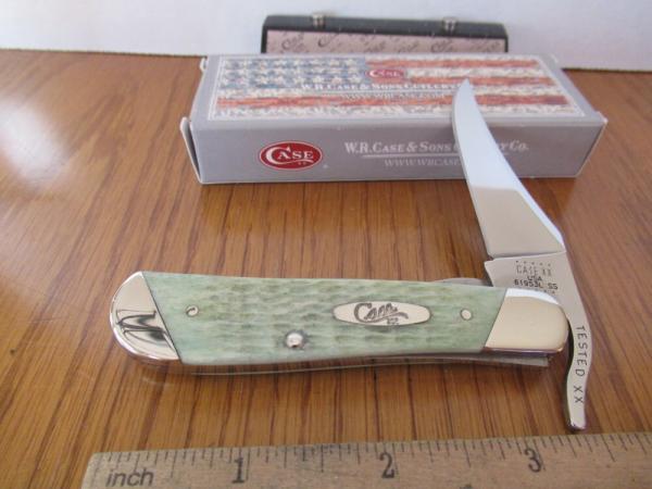 Case XX 2020 Slant Bolsters Mint Green Rogers Bone Russlock Pattern # 61953L SS Case XX 2020 Slant Bolsters Mint Green Rogers Bone Russlock Pattern # 61953L SS