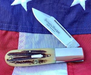 Schatt & Morgan Barlow Knife w/ Nice Bone Handles -Nice Carbon Blades -NOS & NM