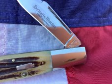 Schatt & Morgan Barlow Knife w/ Nice Bone Handles -Nice Carbon Blades -NOS & NM