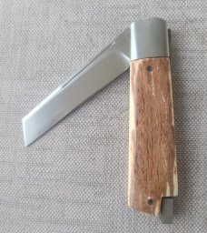 Vincenzo Balistreri Bark Mammoth Ivory White Wolf Taillock,4"...440C.. bolsters ..filework..coa.slip