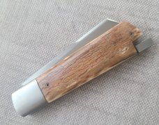 Vincenzo Balistreri Bark Mammoth Ivory White Wolf Taillock,4"...440C.. bolsters ..filework..coa.slip