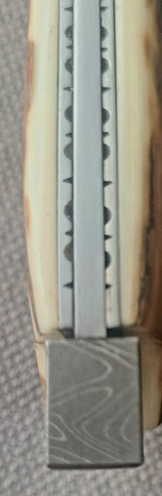 Vincenzo Balistreri Bark Mammoth Ivory White Wolf Taillock,4"...440C.. bolsters ..filework..coa.slip