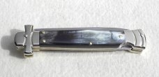NEW A.G.A. CAMPOLIN 9" AUTOMATIC MALTESE BRAZILIAN HORN MODIFIED BAYONET BLADE SOLID N/S BOLSTERS