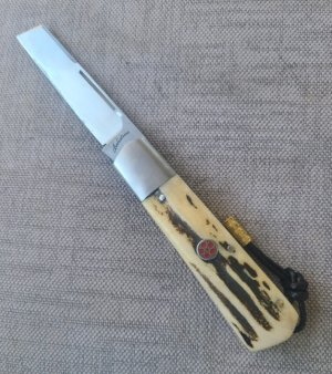 Vincenzo Balistreri Sambar Stag White Wolf Slipjoint 4quotRwl34interior lanyard pinBeacoaslip