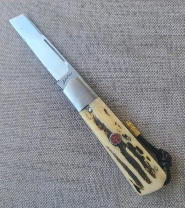 Vincenzo Balistreri Sambar Stag White Wolf Slipjoint 4"..Rwl34...interior lanyard pin..Bea..coa.slip