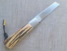 Vincenzo Balistreri Sambar Stag White Wolf Slipjoint 4"..Rwl34...interior lanyard pin..Bea..coa.slip