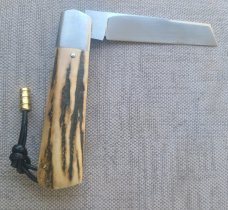 Vincenzo Balistreri Sambar Stag White Wolf Slipjoint 4"..Rwl34...interior lanyard pin..Bea..coa.slip