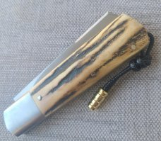 Vincenzo Balistreri Sambar Stag White Wolf Slipjoint 4"..Rwl34...interior lanyard pin..Bea..coa.slip
