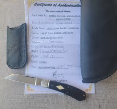 Robbie Ferreira African Blackwood with Tusk Shield Native..N690..4".. fluted bolsters ..Ostrich slip