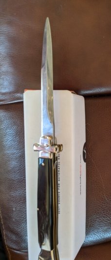 NEW PRIMO HORN A.G.A. CAMPOLIN 11" AUTOMATIC MALTESE SOLID NICKEL SILVER BOLSTERS, W/BOX 