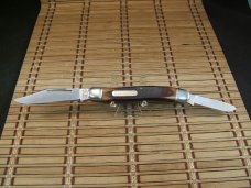 SCHRADE OLD TIMER 858 LUMBERJACK USA MADE VINT. OLDER HIGH CARBON STEEL BLADES POCKET KNIFE & SHEATH
