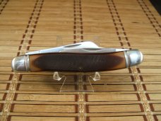 SCHRADE OLD TIMER 858 LUMBERJACK USA MADE VINT. OLDER HIGH CARBON STEEL BLADES POCKET KNIFE & SHEATH
