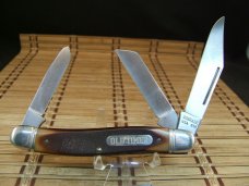 SCHRADE OLD TIMER 858 LUMBERJACK USA MADE VINT. OLDER HIGH CARBON STEEL BLADES POCKET KNIFE & SHEATH