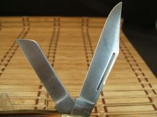 SCHRADE OLD TIMER 858 LUMBERJACK USA MADE VINT. OLDER HIGH CARBON STEEL BLADES POCKET KNIFE & SHEATH