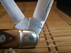 SCHRADE OLD TIMER 858 LUMBERJACK USA MADE VINT. OLDER HIGH CARBON STEEL BLADES POCKET KNIFE & SHEATH
