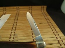 SCHRADE OLD TIMER 858 LUMBERJACK USA MADE VINT. OLDER HIGH CARBON STEEL BLADES POCKET KNIFE & SHEATH