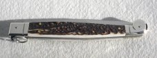  AGA CAMPOLIN 12" AUTO ITALIAN SICILIANO FIGHTING KNIFE GENUINE STAG 4 MIL BLADE N/S BOLSTER