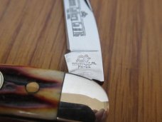 Queen Amber Carved Stag Bone Texas Toothpick Model # 16