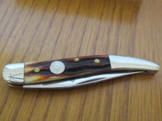 Queen Amber Carved Stag Bone Texas Toothpick Model # 16