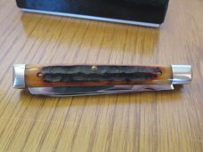 Queen Amber Carved Stag Bone Doctors Knife Pattern #96S
